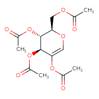Chemical structure of [(2R,3R,4S)-3,4,5-tris(acetyloxy)-3,4-dihydro-2H-pyran-2-yl]methyl acetate - CSSB00000138093