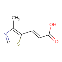 Chemical structure of (2E)-3-(4-methyl-1,3-thiazol-5-yl)prop-2-enoic acid - CSSB00102710857