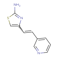 Chemical structure of 4-[2-(pyridin-3-yl)ethenyl]-1,3-thiazol-2-amine - CSSB21253047549