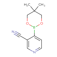 Chemical structure of 4-(5,5-dimethyl-1,3,2-dioxaborinan-2-yl)pyridine-3-carbonitrile - CSSB00010188694