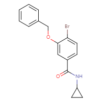 Chemical structure of 3-(benzyloxy)-4-bromo-N-cyclopropylbenzamide - CSSB02495350873