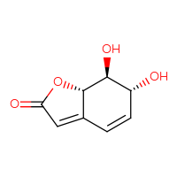 Chemical structure of (6R,7S,7aS)-6,7-dihydroxy-2,6,7,7a-tetrahydro-1-benzofuran-2-one - CSSB00016053863