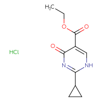 Chemical structure of ethyl 2-cyclopropyl-4-oxo-1,4-dihydropyrimidine-5-carboxylate hydrochloride - CSSB00000716519
