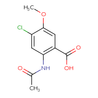 Chemical structure of 4-chloro-2-acetamido-5-methoxybenzoic acid - CSSB00020726779