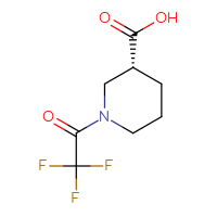 Chemical structure of (3R)-1-(2,2,2-trifluoroacetyl)piperidine-3-carboxylic acid - CSSB00012863856