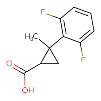 Chemical structure of 2-(2,6-difluorophenyl)-2-methylcyclopropane-1-carboxylic acid - CSSB00000760135