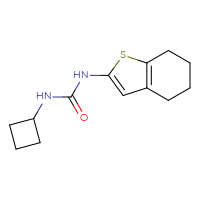 Chemical structure of 3-cyclobutyl-1-(4,5,6,7-tetrahydro-1-benzothiophen-2-yl)urea - CSSB15033875088