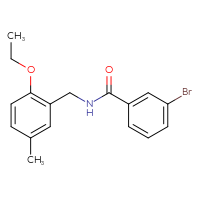 Chemical structure of 3-bromo-N-[(2-ethoxy-5-methylphenyl)methyl]benzamide - CSSB21432554396