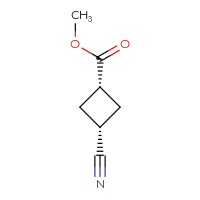 Chemical structure of methyl (1s,3s)-3-cyanocyclobutane-1-carboxylate - CSSB15004064188