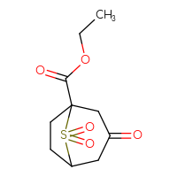 Chemical structure of ethyl 3,8,8-trioxo-8λ⁶-thiabicyclo[3.2.1]octane-1-carboxylate - CSSB01377023400
