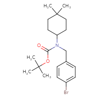 Chemical structure of tert-butyl N-[(4-bromophenyl)methyl]-N-(4,4-dimethylcyclohexyl)carbamate - CSSB02495350418