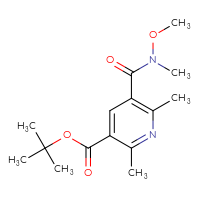 Chemical structure of tert-butyl 5-[methoxy(methyl)carbamoyl]-2,6-dimethylpyridine-3-carboxylate - CSSB21151593078