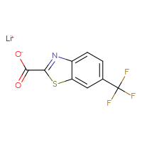 Chemical structure of lithium(1+) 6-(trifluoromethyl)-1,3-benzothiazole-2-carboxylate - CSSB03549770924