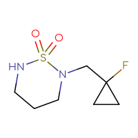 Chemical structure of 2-[(1-fluorocyclopropyl)methyl]-1λ⁶,2,6-thiadiazinane-1,1-dione - CSMB02127921418