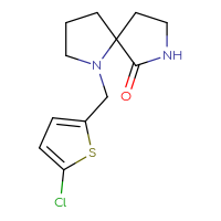Chemical structure of 1-[(5-chlorothiophen-2-yl)methyl]-1,7-diazaspiro[4.4]nonan-6-one - CSSS00027848678