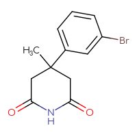 Chemical structure of 4-(3-bromophenyl)-4-methylpiperidine-2,6-dione - CSSB00005726029