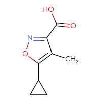 Chemical structure of 5-cyclopropyl-4-methyl-1,2-oxazole-3-carboxylic acid - CSSB00012753163