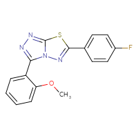 Chemical structure of 6-(4-fluorophenyl)-3-(2-methoxyphenyl)-[1,2,4]triazolo[3,4-b][1,3,4]thiadiazole - CSSB00121637888