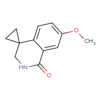Chemical structure of 7'-methoxy-2',3'-dihydro-1'H-spiro[cyclopropane-1,4'-isoquinolin]-1'-one - CSSB00010367900