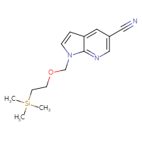 Chemical structure of 1-{[2-(trimethylsilyl)ethoxy]methyl}-1H-pyrrolo[2,3-b]pyridine-5-carbonitrile - CSSB00020641781