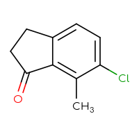 Chemical structure of 6-chloro-7-methyl-2,3-dihydro-1H-inden-1-one - CSSB00009876277