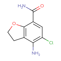 Chemical structure of 4-amino-5-chloro-2,3-dihydro-1-benzofuran-7-carboxamide - CSSB00010583731