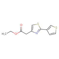Chemical structure of ethyl 2-[2-(thiophen-3-yl)-1,3-thiazol-4-yl]acetate - CSSB00000217374