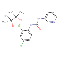 Chemical structure of 3-[4-chloro-2-(4,4,5,5-tetramethyl-1,3,2-dioxaborolan-2-yl)phenyl]-1-(pyridin-3-yl)urea - CSSB06832849239