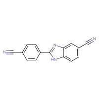 Chemical structure of 2-(4-cyanophenyl)-1H-1,3-benzodiazole-5-carbonitrile - CSSB00031248156