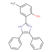 Chemical structure of 2-(4,5-diphenyl-1H-imidazol-2-yl)-4-methylphenol - CSSB21298174621
