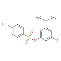 Chemical structure of 3-chloro-5-(propan-2-yl)phenyl 4-methylbenzene-1-sulfonate - CSSB20792380607