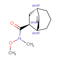 Chemical structure of rac-(1R,5R,6R)-N-methoxy-N-methylbicyclo[3.2.2]non-8-ene-6-carboxamide - CSSB21291563159