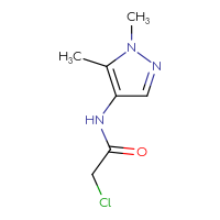 Chemical structure of 2-chloro-N-(1,5-dimethyl-1H-pyrazol-4-yl)acetamide - CSSB00000081586