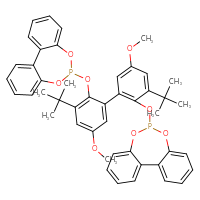 Chemical structure of 9-[(3,3'-di-tert-butyl-2'-{8,10-dioxa-9-phosphatricyclo[9.4.0.0²,⁷]pentadeca-1(15),2,4,6,11,13-hexaen-9-yloxy}-5,5'-dimethoxy-[1,1'-biphenyl]-2-yl)oxy]-8,10-dioxa-9-phosphatricyclo[9.4.0.0²,⁷]pentadeca-1(15),2,4,6,11,13-hexaene - CSSB02125556217