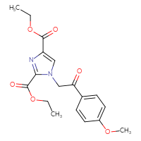 Chemical structure of 2,4-diethyl 1-[2-(4-methoxyphenyl)-2-oxoethyl]-1H-imidazole-2,4-dicarboxylate - CSSB00025688994