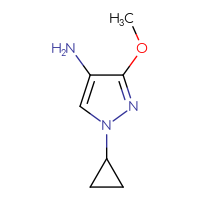 Chemical structure of 1-cyclopropyl-3-methoxy-1H-pyrazol-4-amine - CSSB03439971647