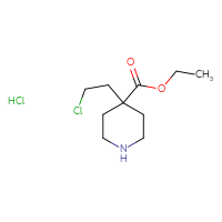 Chemical structure of ethyl 4-(2-chloroethyl)piperidine-4-carboxylate hydrochloride - CSSB00010688729