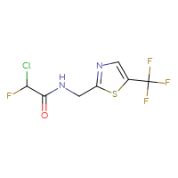 Chemical structure of 2-chloro-2-fluoro-N-{[5-(trifluoromethyl)-1,3-thiazol-2-yl]methyl}acetamide - CSSB21332108832