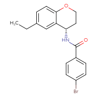 Chemical structure of 4-bromo-N-[(4S)-6-ethyl-3,4-dihydro-2H-1-benzopyran-4-yl]benzamide - CSSB02121821592