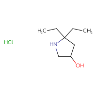 Chemical structure of 5,5-diethylpyrrolidin-3-ol hydrochloride - CSSS06256032698