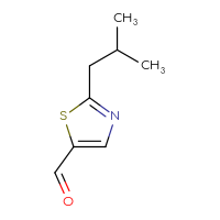 Chemical structure of 2-(2-methylpropyl)-1,3-thiazole-5-carbaldehyde - CSSB00000691341