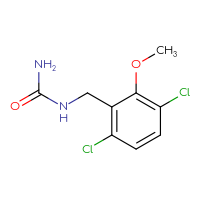 Chemical structure of [(3,6-dichloro-2-methoxyphenyl)methyl]urea - CSSB06259451392