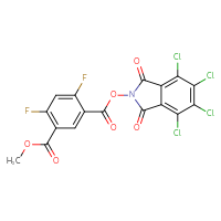 Chemical structure of 1-methyl 3-(4,5,6,7-tetrachloro-1,3-dioxo-2,3-dihydro-1H-isoindol-2-yl) 4,6-difluorobenzene-1,3-dicarboxylate - CSSB20271387899