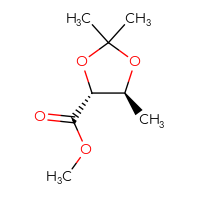 Chemical structure of methyl (4R,5S)-2,2,5-trimethyl-1,3-dioxolane-4-carboxylate - CSSB00000762496