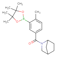 Chemical structure of 2-[4-methyl-3-(4,4,5,5-tetramethyl-1,3,2-dioxaborolan-2-yl)benzoyl]-2-azabicyclo[2.2.1]heptane - CSSB00777468710