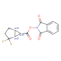 Chemical structure of rac-1,3-dioxo-2,3-dihydro-1H-isoindol-2-yl (1R,5R,6S)-2,2-difluorobicyclo[3.1.0]hexane-6-carboxylate - CSSB17484204077
