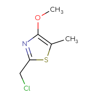 Chemical structure of 2-(chloromethyl)-4-methoxy-5-methyl-1,3-thiazole - CSSB00025791925