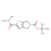 Chemical structure of tert-butyl 2-(dimethylcarbamoyl)-4H,5H,6H-thieno[2,3-c]pyrrole-5-carboxylate - CSSB01213056126