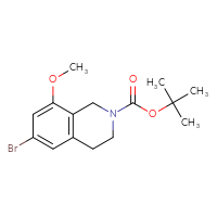 Chemical structure of tert-butyl 6-bromo-8-methoxy-1,2,3,4-tetrahydroisoquinoline-2-carboxylate - CSSB03496569070