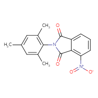Chemical structure of 4-nitro-2-(2,4,6-trimethylphenyl)-2,3-dihydro-1H-isoindole-1,3-dione - CSSB00121681859